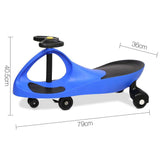 Wiggle Scooter Swing Ride On Car  - Blue