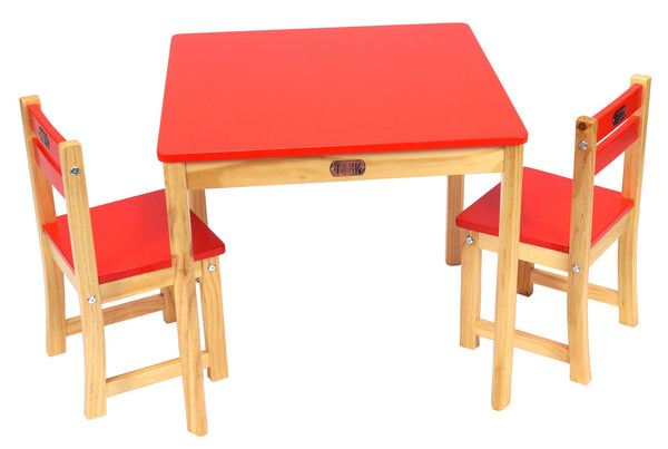TikkTokk Little Boss Table & Chairs Set - Square Red