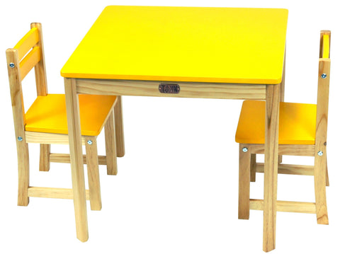 TikkTokk Little Boss Table & Chairs Set - Square Yellow