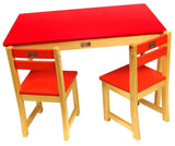 TikkTokk Little Boss Table & Chairs Set - Rectangular Red