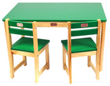 TikkTokk Little Boss Table & Chairs Set - Rectangular Green