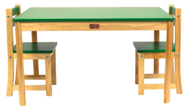 TikkTokk Little Boss Table & Chairs Set - Rectangular Green