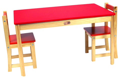 TikkTokk Little Boss Table & Chairs Set - Rectangular Red