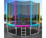 10FT Trampoline Round Trampolines Kids Safety Net Enclosure Pad Outdoor Gift Multi-coloured