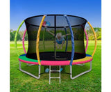 Everfit 10FT Trampoline Round Trampolines With Basketball Hoop Kids Present Gift Enclosure Safety Net Pad Outdoor Multi-coloured