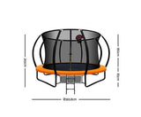 12ft Orange Trampoline with Enclosure & Basket Ball Hoop