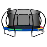 14ft Rainbow Trampoline with Enclosure & Basket Ball Hoop
