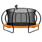 14ft Orange Trampoline with Enclosure & Basketball Hoop