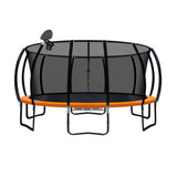 16ft Orange Trampoline with Enclosure & Basketball Hoop