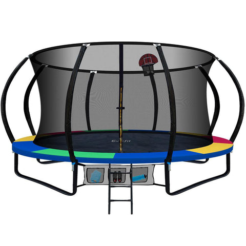 16FT Trampoline With Basketball Hoop Rainbow