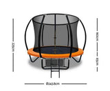 8ft Orange Trampoline with Enclosure
