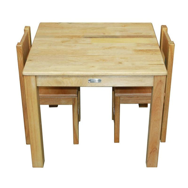 Qtoys Solid Rubber Wood Square Table & Chairs Set
