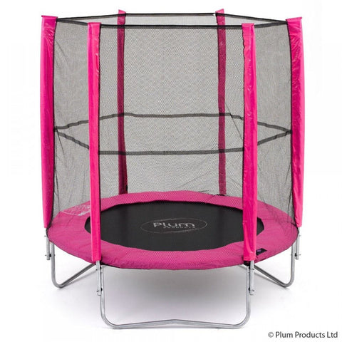 Plum 6ft Junior Trampoline & Enclosure - pink - Swing and Play - 1