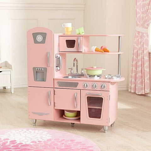 KidKraft Pink Vintage Kids Play Kitchen – Swing and Play