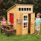 KidKraft Modern Outdoor Wooden Cubby Playhouse