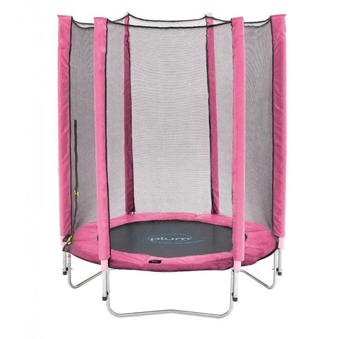 Plum 4.5ft Junior Trampoline & Enclosure - Pink - Swing and Play - 1