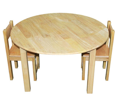 Qtoys Rubber Wood Round Table & Standard Chairs - Medium