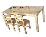Qtoys Rubberwood Rectangular Table With 2 Stacking Chairs
