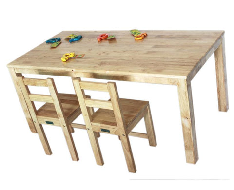 Qtoys Rubberwood Rectangular Table & Standard Chairs