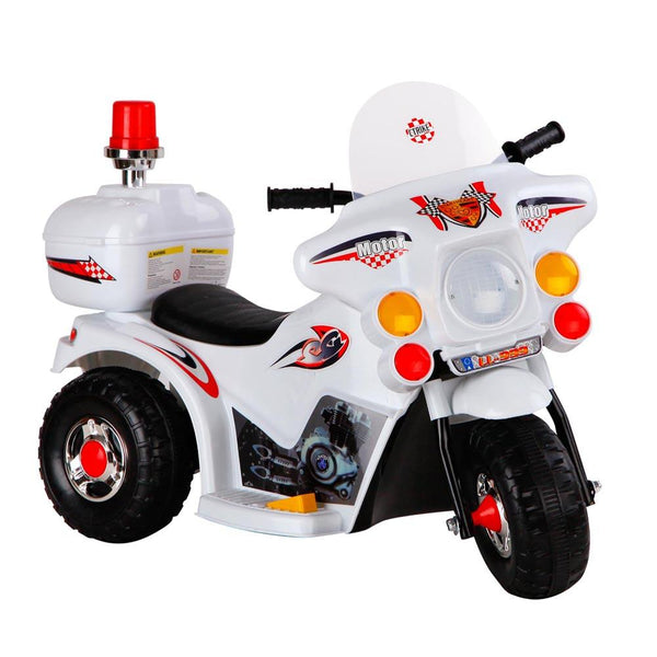 Patrol Electric Ride on Motorbike - White