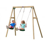 Plum Wooden Double Swing Set - Swing and Play - 2
